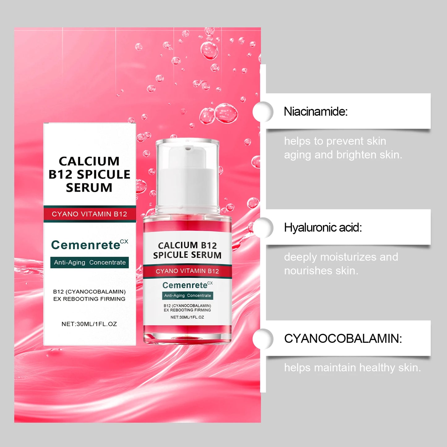 Hoygi Calcium Anti-Aging Skincare Set – Serum, Eye Patches & Multi Balm