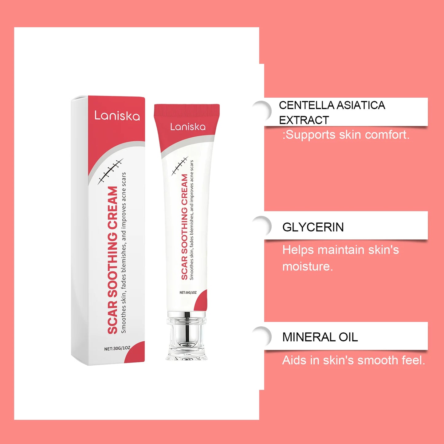 Laniska Scar Repair Cream – Moisturizing Skin Smoothing Treatment (30g)