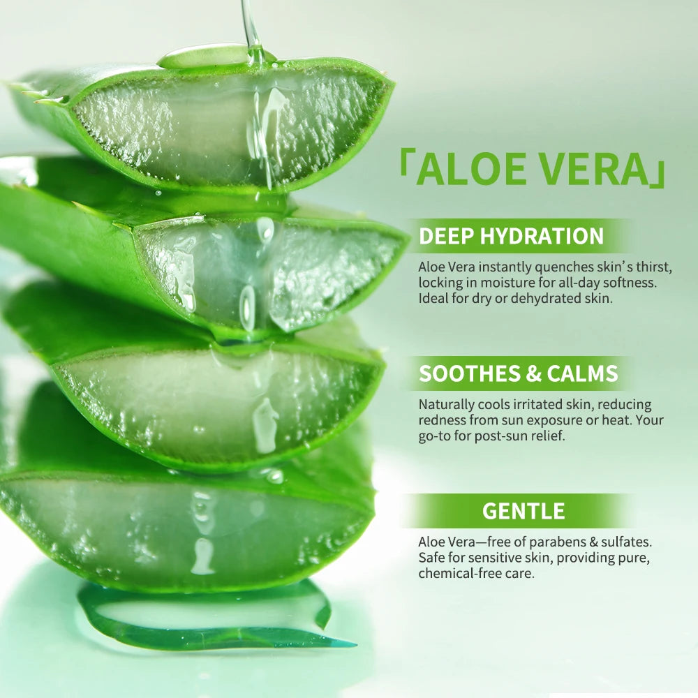 Aloe Vera Hydrating Skincare Set – Cleanser, Toner, Serum, Gel, Eye Cream & Lip Balm