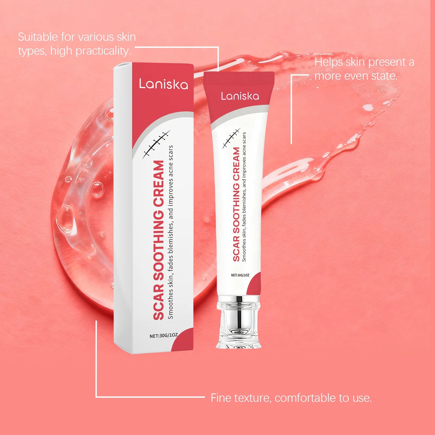 Laniska Scar Repair Cream – Moisturizing Skin Smoothing Treatment (30g)