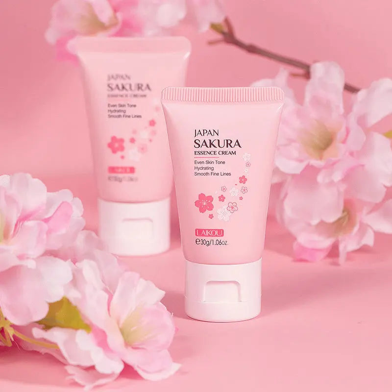 Sakura Hydrating Skincare Set – Cleanser, Eye Cream, Facial Oil, Lip Mask & Peel-Off Mask