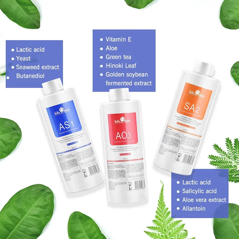 VamsLuna Aqua Peel Facial Serum Kit – Hydrating & Deep Cleansing (3 Solutions, 400ml)